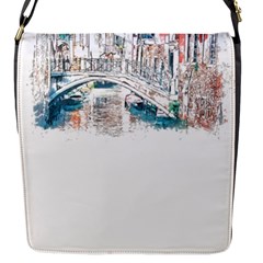 Venice T- Shirt Venice Voyage Art Digital Painting Watercolor Discovery T- Shirt Flap Closure Messenger Bag (s) by ZUXUMI