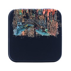 Venice T- Shirt Venice Voyage Art Digital Painting Watercolor Discovery T- Shirt Square Metal Box (black) by ZUXUMI