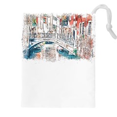 Venice T- Shirt Venice Voyage Art Digital Painting Watercolor Discovery T- Shirt Drawstring Pouch (5xl) by ZUXUMI