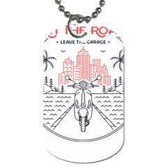 Vespa T- Shirt Hit The Road 3 T- Shirt Dog Tag (one Side)