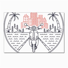 Vespa T- Shirt Hit The Road 3 T- Shirt Postcard 4 x 6  (pkg Of 10)