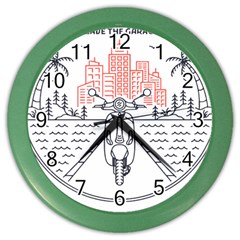 Vespa T- Shirt Hit The Road 3 T- Shirt Color Wall Clock