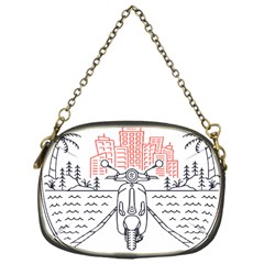 Vespa T- Shirt Hit The Road 3 T- Shirt Chain Purse (one Side)