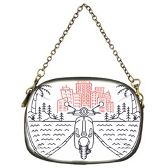 Vespa T- Shirt Hit The Road 3 T- Shirt Chain Purse (two Sides)