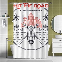 Vespa T- Shirt Hit The Road 3 T- Shirt Shower Curtain 48  X 72  (small) 