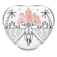 Vespa T- Shirt Hit The Road 3 T- Shirt Heart Glass Fridge Magnet (4 Pack) by ZUXUMI