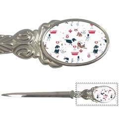 Veterinarian Gift T- Shirt Veterinary Medicine, Happy And Healthy Friends    Pattern    Coral Backgr Letter Opener by ZUXUMI