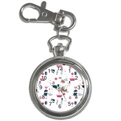 Veterinarian Gift T- Shirt Veterinary Medicine, Happy And Healthy Friends    Pattern    Coral Backgr Key Chain Watches by ZUXUMI