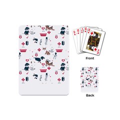 Veterinarian Gift T- Shirt Veterinary Medicine, Happy And Healthy Friends    Pattern    Coral Backgr Playing Cards Single Design (mini) by ZUXUMI