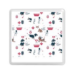 Veterinarian Gift T- Shirt Veterinary Medicine, Happy And Healthy Friends    Pattern    Coral Backgr Memory Card Reader (square) by ZUXUMI