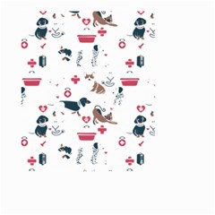 Veterinarian Gift T- Shirt Veterinary Medicine, Happy And Healthy Friends    Pattern    Coral Backgr Small Garden Flag (two Sides)