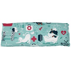 Veterinarian Medicine T- Shirt Veterinary Medicine, Happy And Healthy Friends    Aqua Background Red Body Pillow Case Dakimakura (two Sides) by ZUXUMI