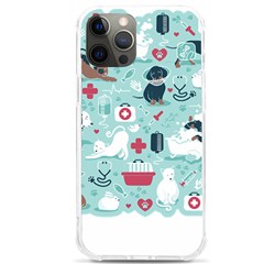 Veterinarian Medicine T- Shirt Veterinary Medicine, Happy And Healthy Friends    Aqua Background Red Iphone 12 Pro Max Tpu Uv Print Case by ZUXUMI