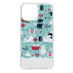 Veterinarian Medicine T- Shirt Veterinary Medicine, Happy And Healthy Friends    Aqua Background Red Iphone 13 Pro Max Tpu Uv Print Case by ZUXUMI