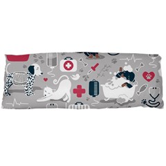 Veterinarian Medicine T- Shirt Veterinary Medicine, Happy And Healthy Friends    Grey Background Red Body Pillow Case Dakimakura (two Sides) by ZUXUMI