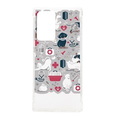 Veterinarian Medicine T- Shirt Veterinary Medicine, Happy And Healthy Friends    Grey Background Red Samsung Galaxy Note 20 Ultra Tpu Uv Case by ZUXUMI