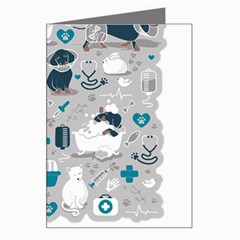 Veterinarian Medicine T- Shirt Veterinary Medicine, Happy And Healthy Friends    Grey Background Tur Greeting Card by ZUXUMI