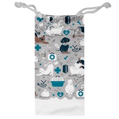 Veterinarian Medicine T- Shirt Veterinary Medicine, Happy And Healthy Friends    Grey Background Tur Jewelry Bag by ZUXUMI