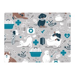 Veterinarian Medicine T- Shirt Veterinary Medicine, Happy And Healthy Friends    Grey Background Tur Two Sides Premium Plush Fleece Blanket (mini) by ZUXUMI