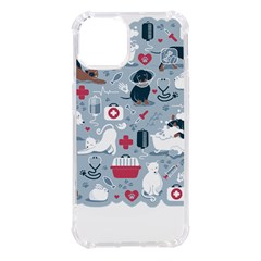 Veterinarian Medicine T- Shirt Veterinary Medicine, Happy And Healthy Friends    Pastel Blue Backgro Iphone 14 Tpu Uv Print Case by ZUXUMI