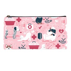 Veterinarian Medicine T- Shirt Veterinary Medicine, Happy And Healthy Friends    Pastel Pink Backgro Pencil Case by ZUXUMI