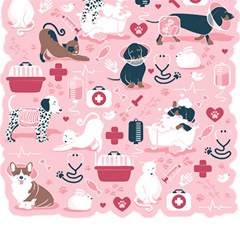 Veterinarian Medicine T- Shirt Veterinary Medicine, Happy And Healthy Friends    Pastel Pink Backgro Play Mat (square) by ZUXUMI