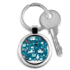 Veterinarian Medicine T- Shirt Veterinary Medicine, Happy And Healthy Friends    Turquoise Backgroun Key Chain (round) by ZUXUMI