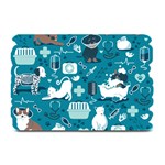 Veterinarian Medicine T- Shirt Veterinary Medicine, Happy And Healthy Friends    Turquoise Backgroun Plate Mats 18 x12  Plate Mat