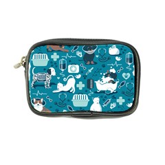 Veterinarian Medicine T- Shirt Veterinary Medicine, Happy And Healthy Friends    Turquoise Backgroun Coin Purse by ZUXUMI