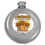 Veterinary Medicine T- Shirt Behind Every Great Veterinarian For Veterinary Receptionist T- Shirt Round Hip Flask (5 oz) Front