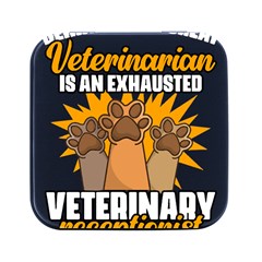 Veterinary Medicine T- Shirt Behind Every Great Veterinarian For Veterinary Receptionist T- Shirt Square Metal Box (black)