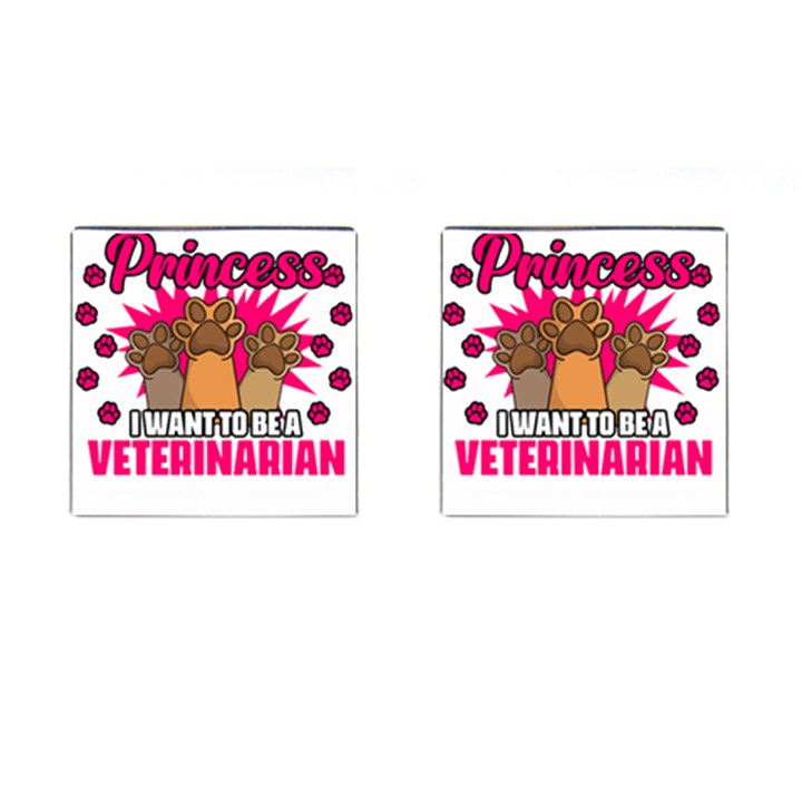 Veterinary Medicine T- Shirt Forget Glass Slippers Funny Veterinary Medicine Life Vet Med T- Shirt Cufflinks (Square)