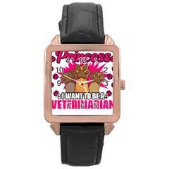 Veterinary Medicine T- Shirt Forget Glass Slippers Funny Veterinary Medicine Life Vet Med T- Shirt Rose Gold Leather Watch  by ZUXUMI