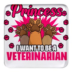 Veterinary Medicine T- Shirt Forget Glass Slippers Funny Veterinary Medicine Life Vet Med T- Shirt Square Glass Fridge Magnet (4 Pack) by ZUXUMI