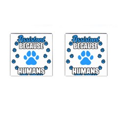 Veterinary Medicine T- Shirt Funny Veterinary Assistant Because Humans Are Gross Vet Med T- Shirt Cufflinks (square) by ZUXUMI