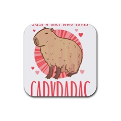 Capybara Love T- Shirt Just A Girl Who Loves Capybaras A Cute Design For Capybara Lovers T- Shirt Yoga Reflexion Pose T- Shirtyoga Reflexion Pose T- Shirt Rubber Coaster (square) by hizuto