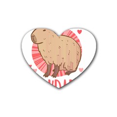 Capybara Love T- Shirt Just A Girl Who Loves Capybaras A Cute Design For Capybara Lovers T- Shirt Yoga Reflexion Pose T- Shirtyoga Reflexion Pose T- Shirt Rubber Heart Coaster (4 Pack) by hizuto