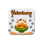 Veterinary Medicine T- Shirt Funny Will Give Veterinary Advice For Nachos Vet Med Worker T- Shirt Rubber Square Coaster (4 pack) Front