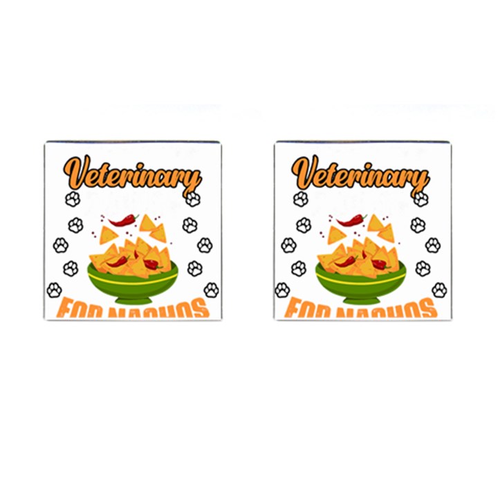 Veterinary Medicine T- Shirt Funny Will Give Veterinary Advice For Nachos Vet Med Worker T- Shirt Cufflinks (Square)