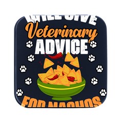 Veterinary Medicine T- Shirt Funny Will Give Veterinary Advice For Nachos Vet Med Worker T- Shirt Square Metal Box (black)