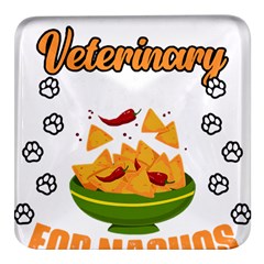 Veterinary Medicine T- Shirt Funny Will Give Veterinary Advice For Nachos Vet Med Worker T- Shirt Square Glass Fridge Magnet (4 Pack) by ZUXUMI