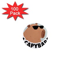 Capybara T- Shirt Be As Cool As A Capybara- A Cute Funny Capybara Wearing Sunglasses T- Shirt Yoga Reflexion Pose T- Shirtyoga Reflexion Pose T- Shirt 1  Mini Magnets (100 Pack)  by hizuto