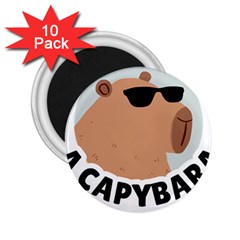 Capybara T- Shirt Be As Cool As A Capybara- A Cute Funny Capybara Wearing Sunglasses T- Shirt Yoga Reflexion Pose T- Shirtyoga Reflexion Pose T- Shirt 2 25  Magnets (10 Pack)  by hizuto