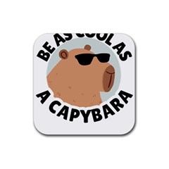 Capybara T- Shirt Be As Cool As A Capybara- A Cute Funny Capybara Wearing Sunglasses T- Shirt Yoga Reflexion Pose T- Shirtyoga Reflexion Pose T- Shirt Rubber Coaster (square) by hizuto