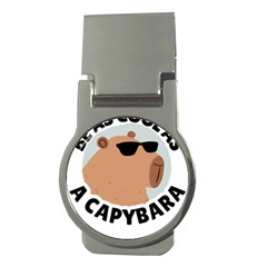 Capybara T- Shirt Be As Cool As A Capybara- A Cute Funny Capybara Wearing Sunglasses T- Shirt Yoga Reflexion Pose T- Shirtyoga Reflexion Pose T- Shirt Money Clips (round)  by hizuto