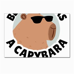 Capybara T- Shirt Be As Cool As A Capybara- A Cute Funny Capybara Wearing Sunglasses T- Shirt Yoga Reflexion Pose T- Shirtyoga Reflexion Pose T- Shirt Postcard 4 x 6  (pkg Of 10) by hizuto