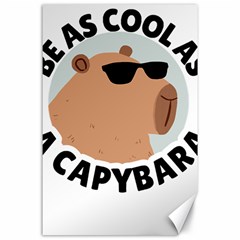 Capybara T- Shirt Be As Cool As A Capybara- A Cute Funny Capybara Wearing Sunglasses T- Shirt Yoga Reflexion Pose T- Shirtyoga Reflexion Pose T- Shirt Canvas 24  X 36  by hizuto