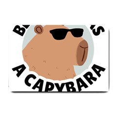 Capybara T- Shirt Be As Cool As A Capybara- A Cute Funny Capybara Wearing Sunglasses T- Shirt Yoga Reflexion Pose T- Shirtyoga Reflexion Pose T- Shirt Small Doormat by hizuto