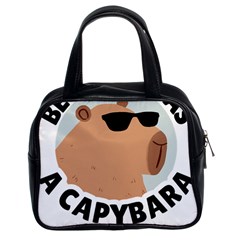 Capybara T- Shirt Be As Cool As A Capybara- A Cute Funny Capybara Wearing Sunglasses T- Shirt Yoga Reflexion Pose T- Shirtyoga Reflexion Pose T- Shirt Classic Handbag (two Sides) by hizuto