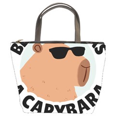 Capybara T- Shirt Be As Cool As A Capybara- A Cute Funny Capybara Wearing Sunglasses T- Shirt Yoga Reflexion Pose T- Shirtyoga Reflexion Pose T- Shirt Bucket Bag by hizuto